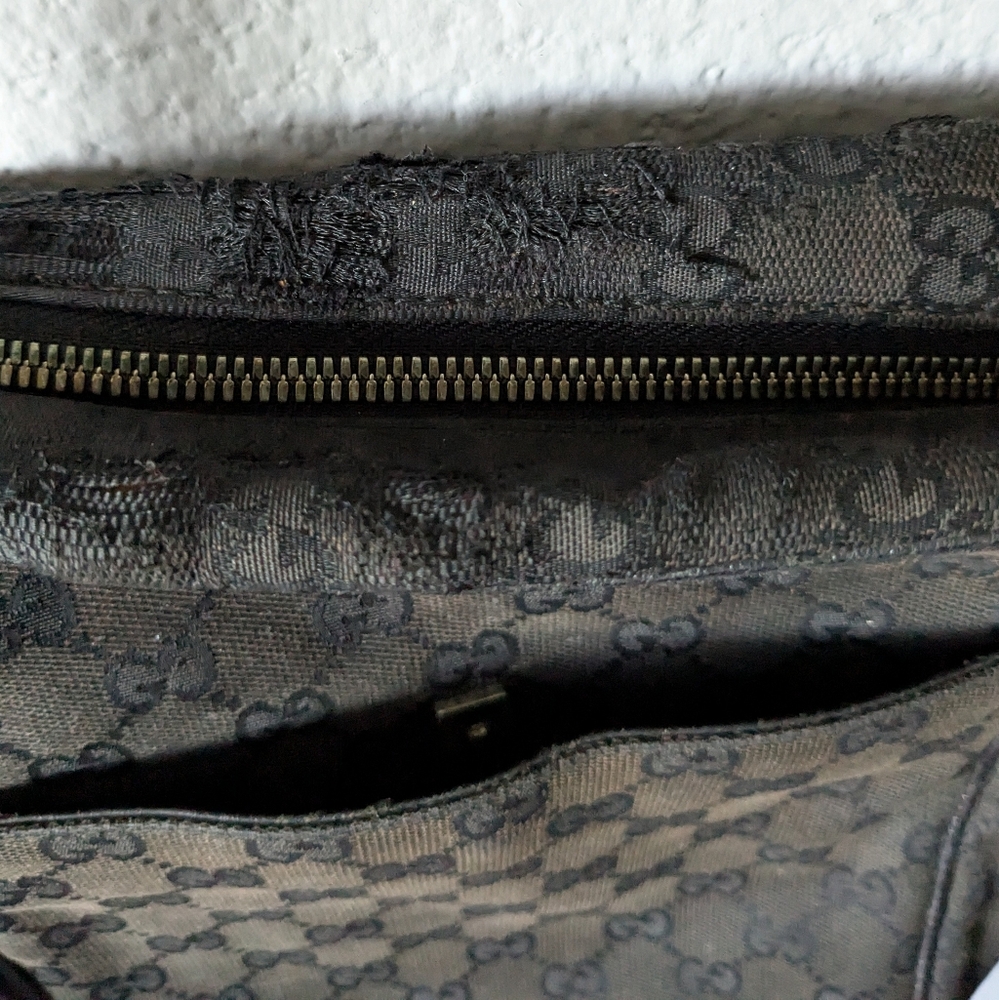 Authentic Gucci Black Messenger Bag with Adjustable Strap and Leather Trim - Picture 14 of 16